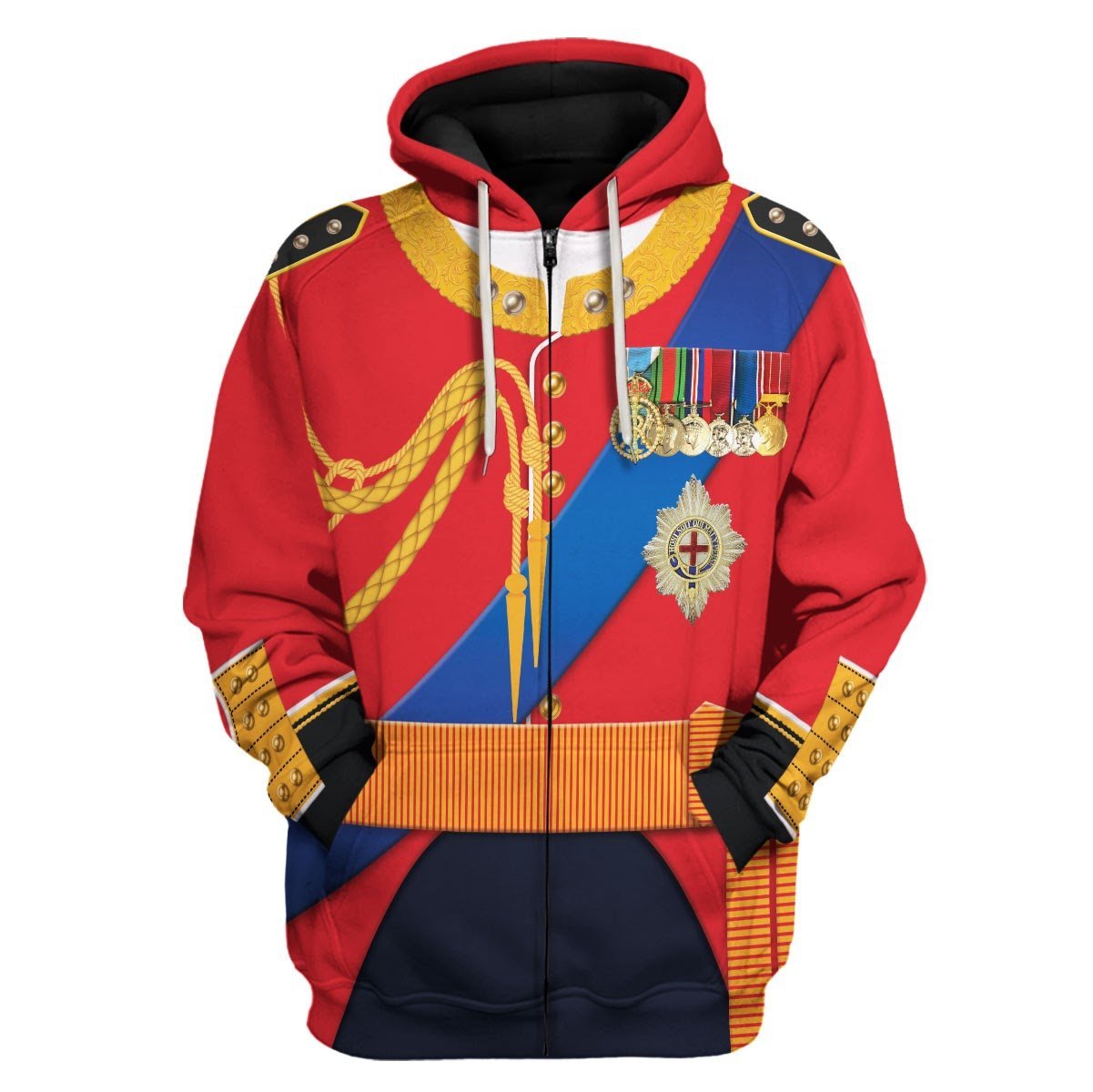 Elizabeth Ii England Uniform Zip Hoodie / S Qm553
