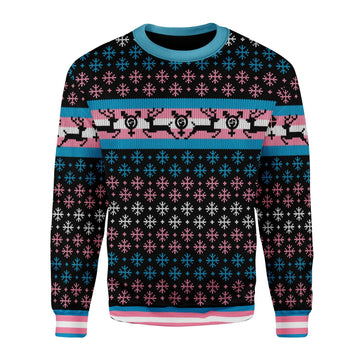 Customspig Christmas Sweater Transgender Pride Flag 3D Apparel