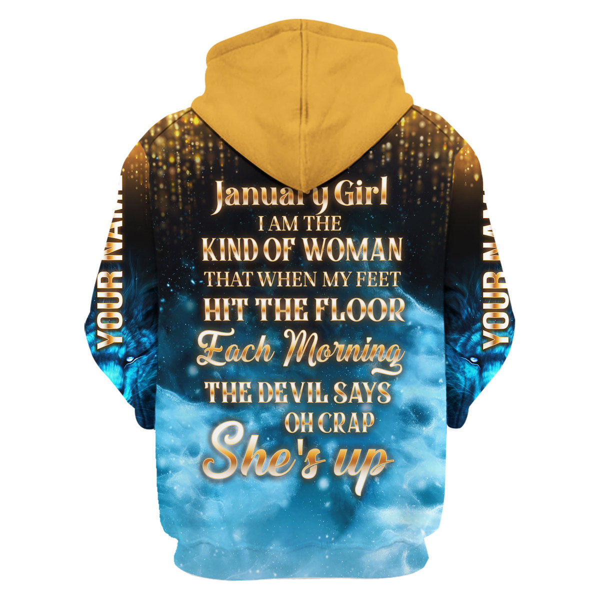 CustomsPig Personalized Zip Hoodie As A January Girl She's Up All Over Printed