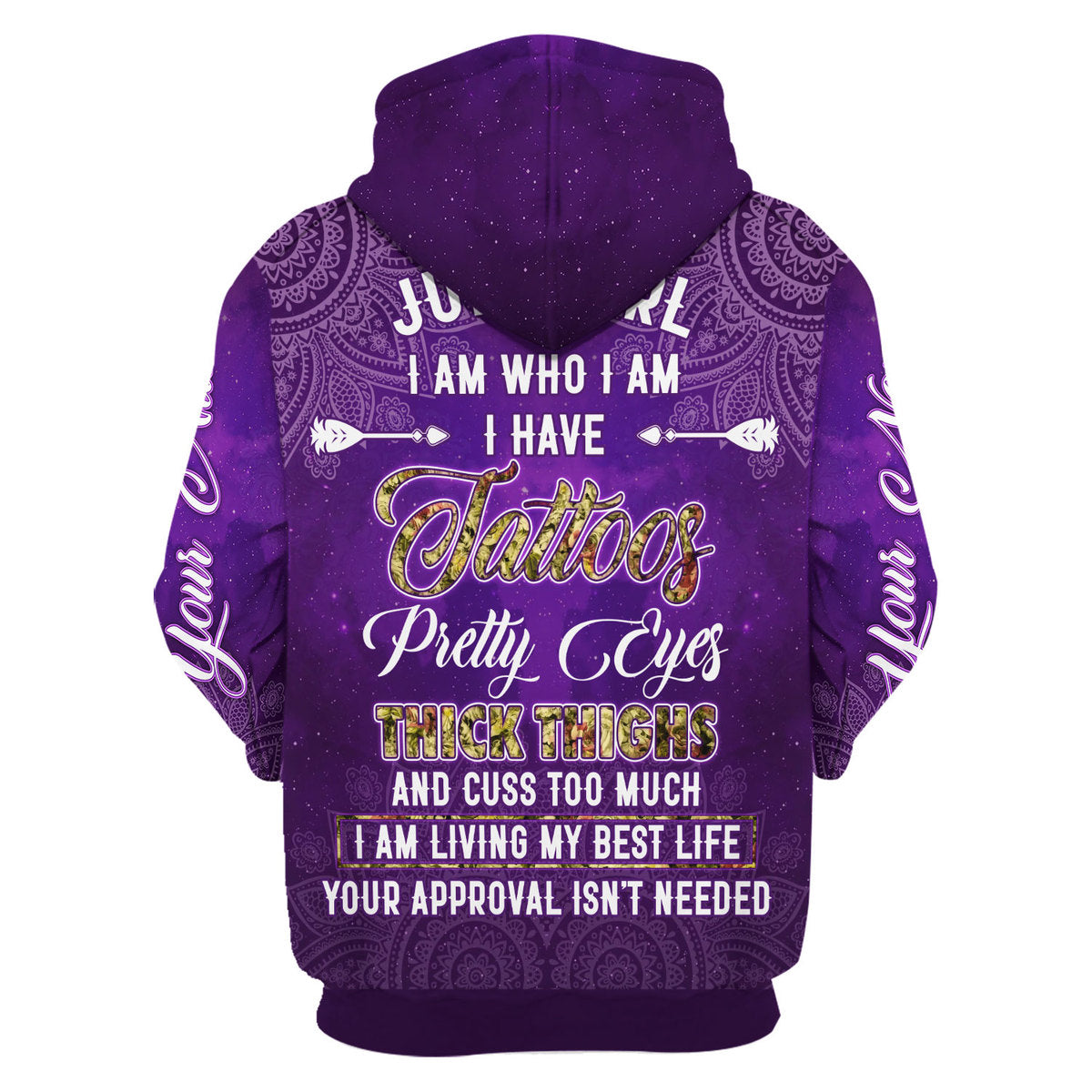 CustomsPig Personalized Zip Hoodie June Girl I Have Tattoos All Over Printed