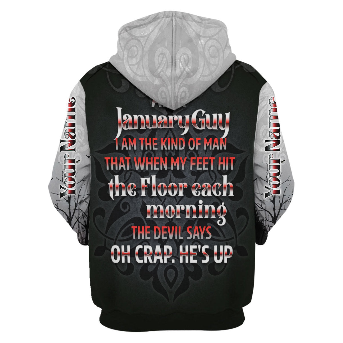 CustomsPig Personalized Zip Hoodie January Guy All Over Printed