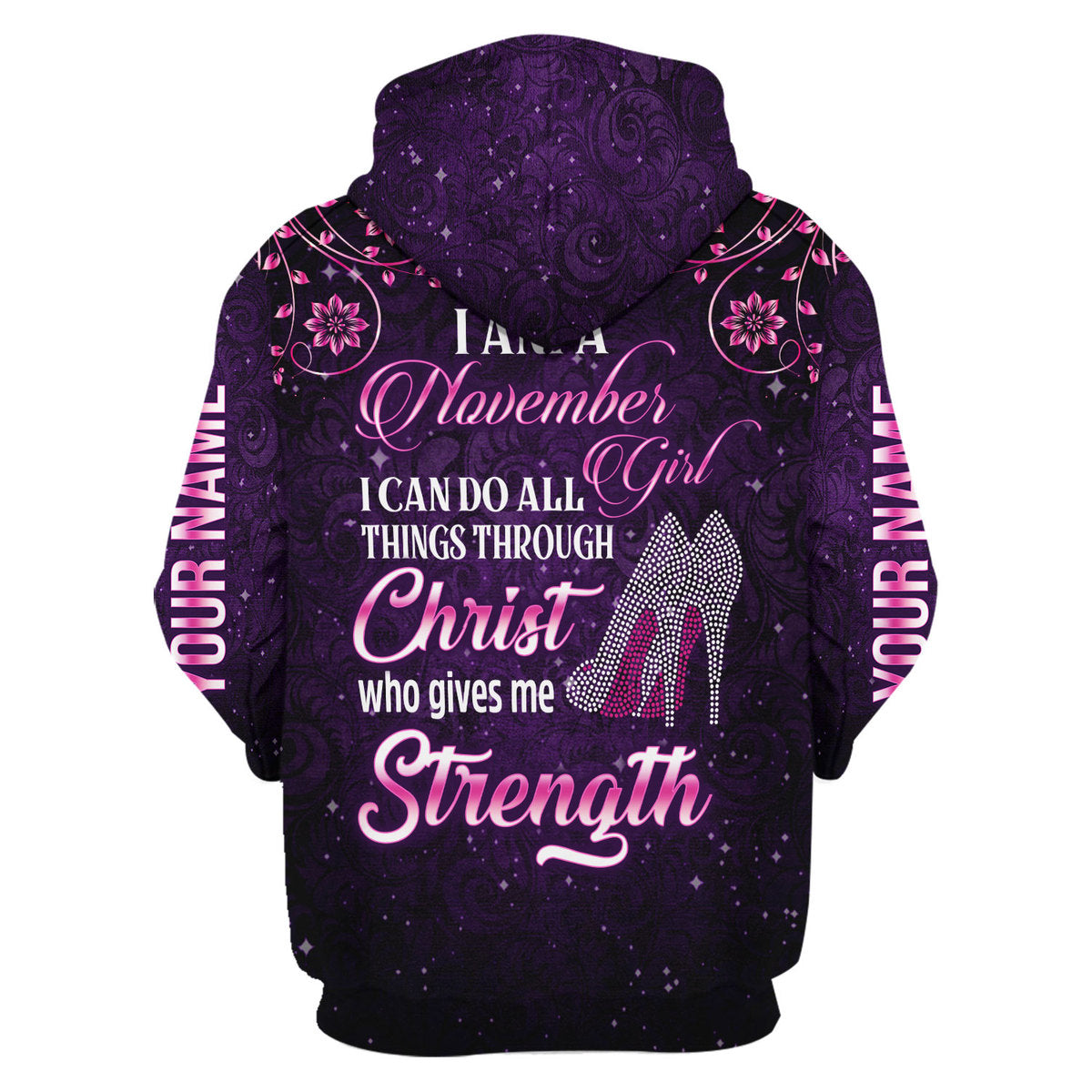 CustomsPig Personalized Zip Hoodie I Am A November Girl All Over Printed