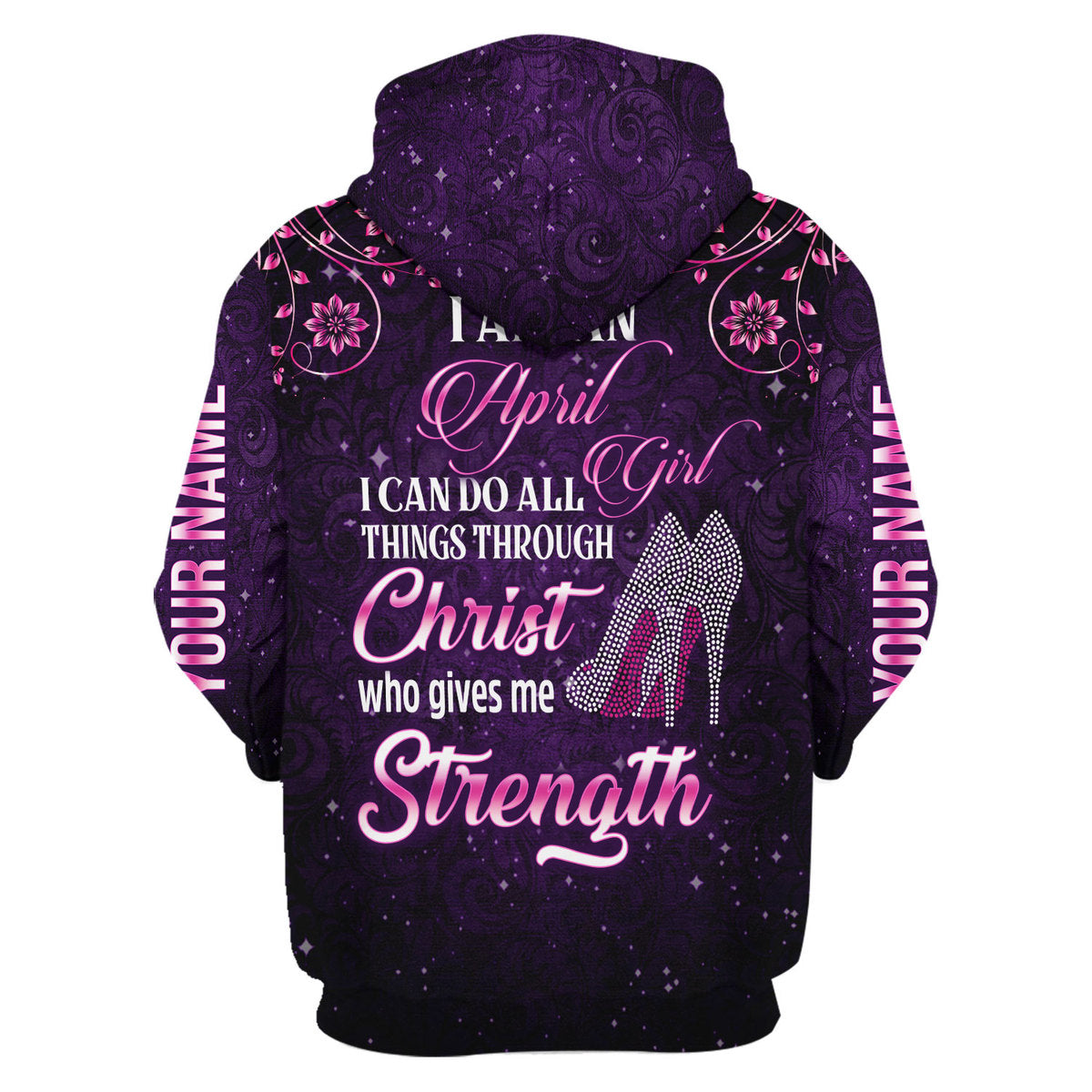 CustomsPig Personalized Zip Hoodie I Am An April Girl All Over Printed