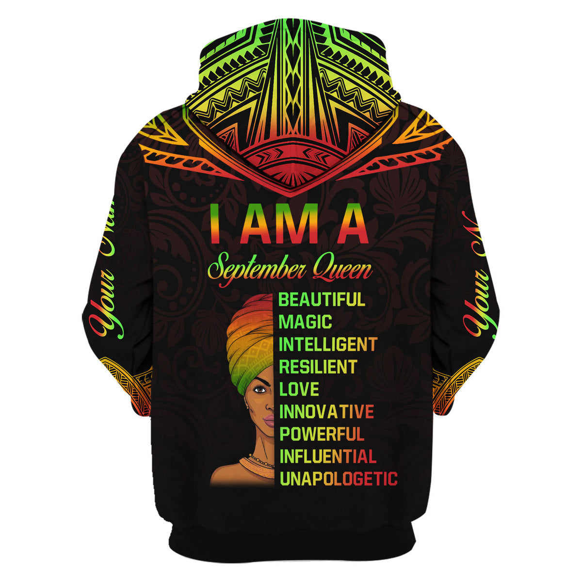 CustomsPig Personalized Hoodie September Queen All Over Printed