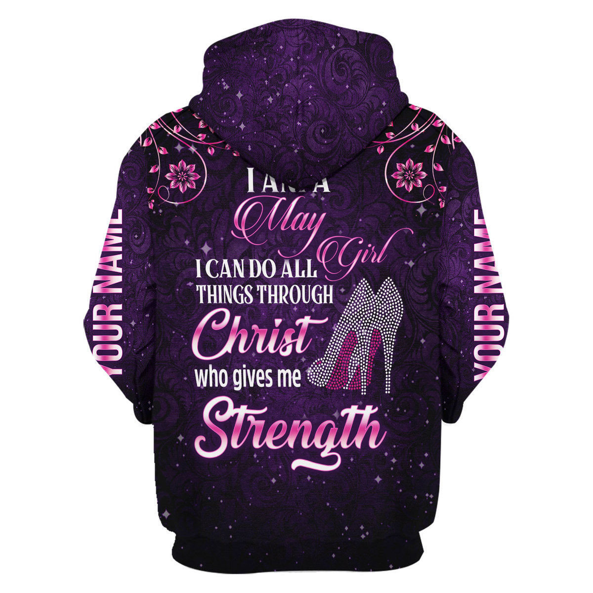 CustomsPig Personalized Hoodie I Am A May Girl All Over Printed