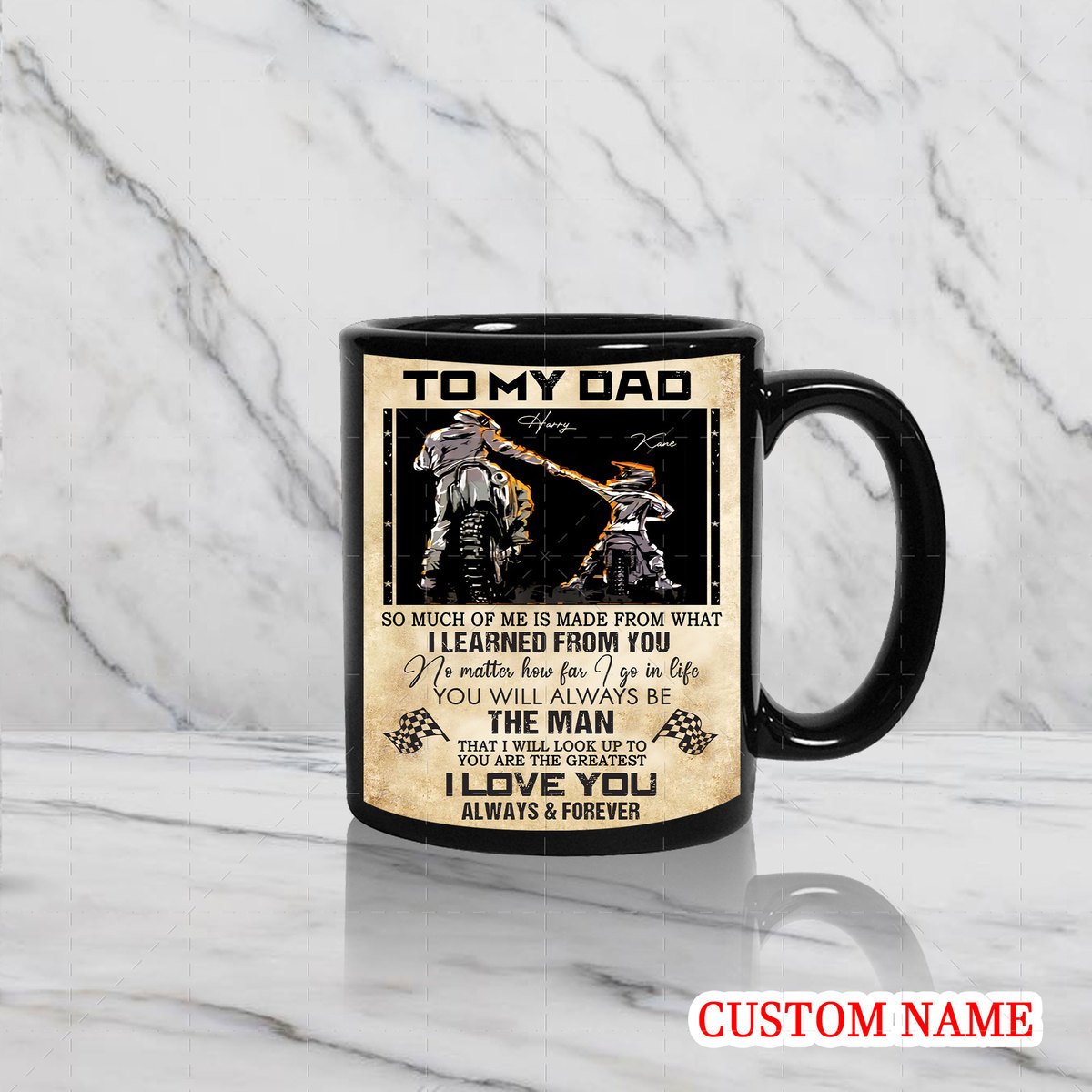 Personalized Mug - Father Rider And Son