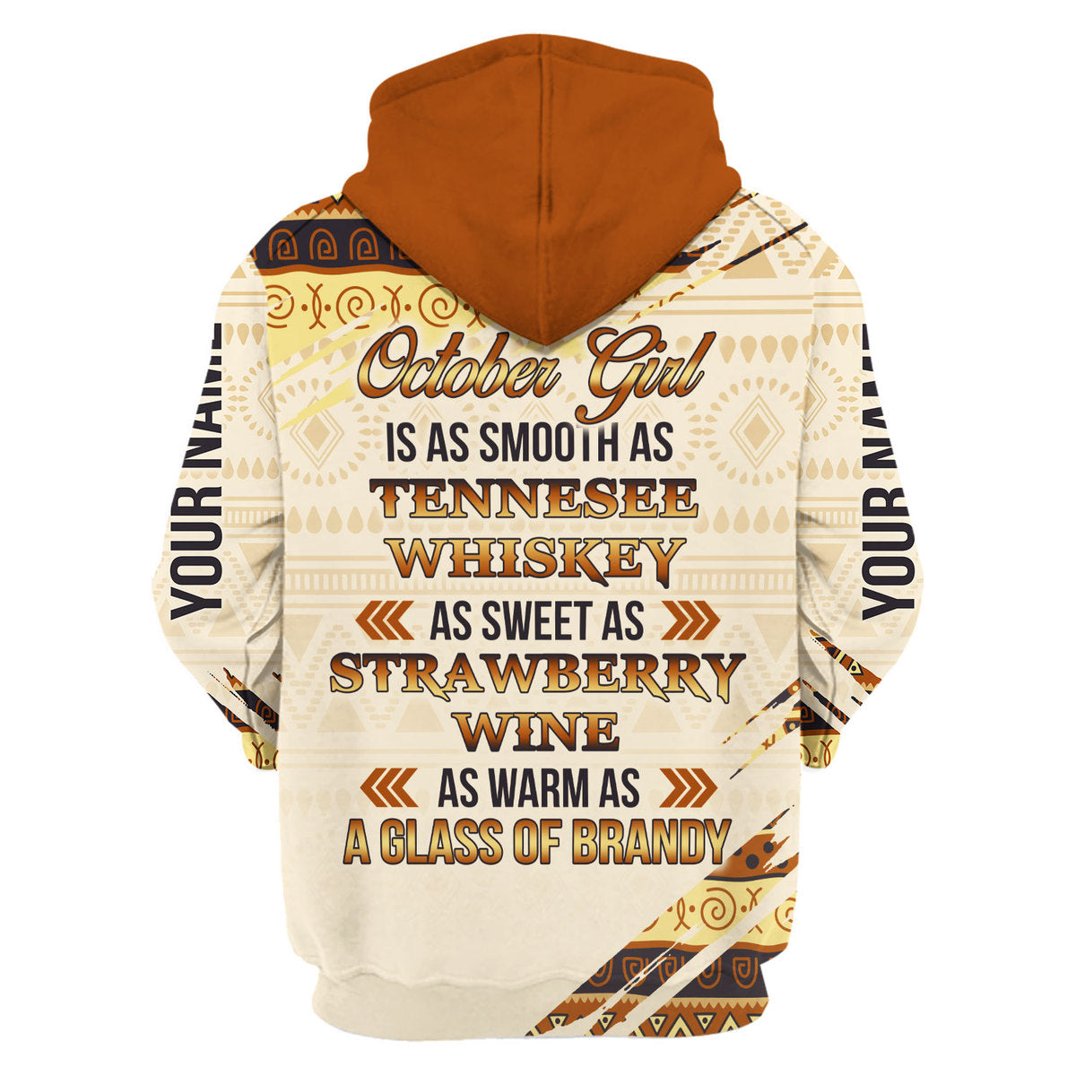 CustomsPig Personalized Zip Hoodie October Girl All Over Printed