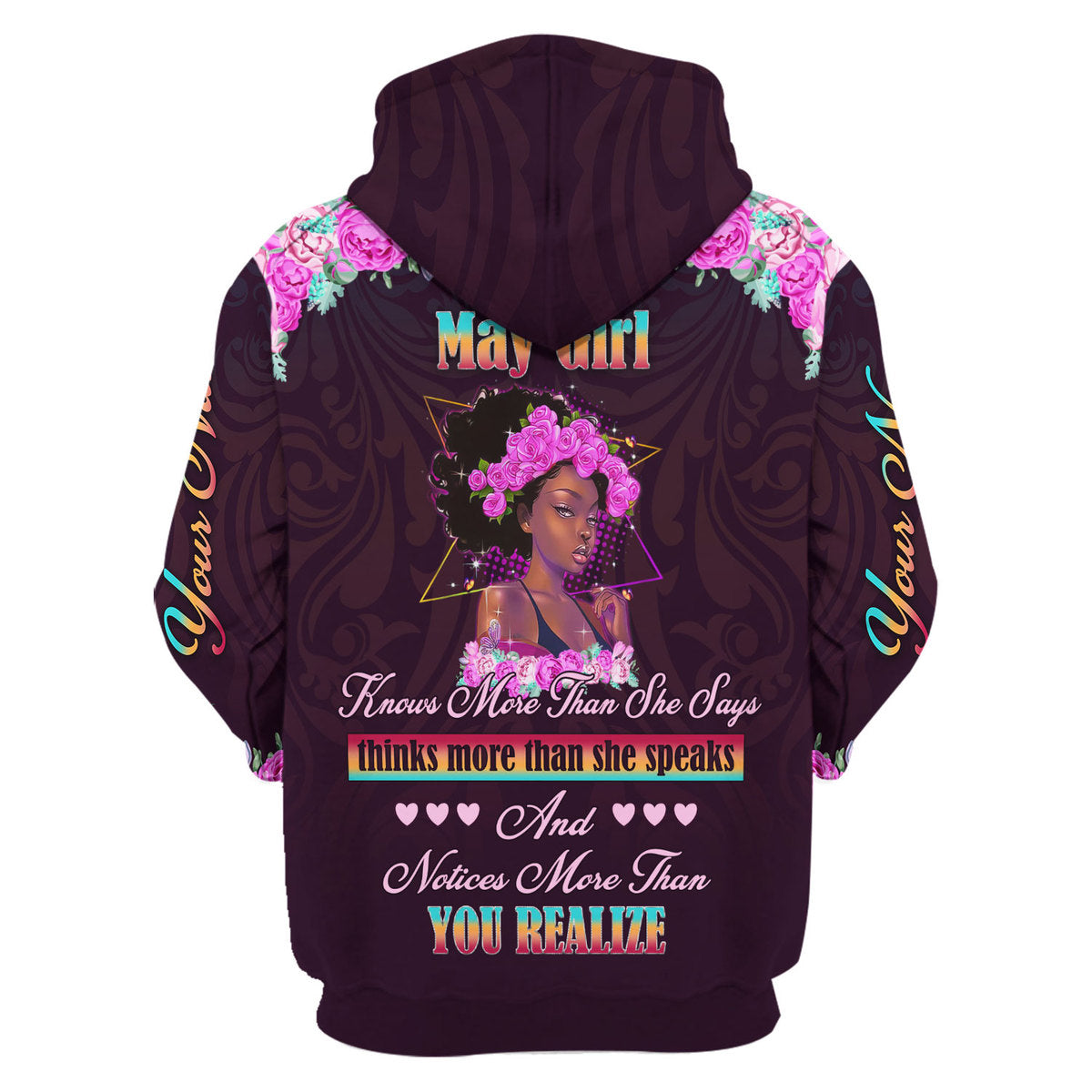 CustomsPig Personalized Zip Hoodie May Girl All Over Printed