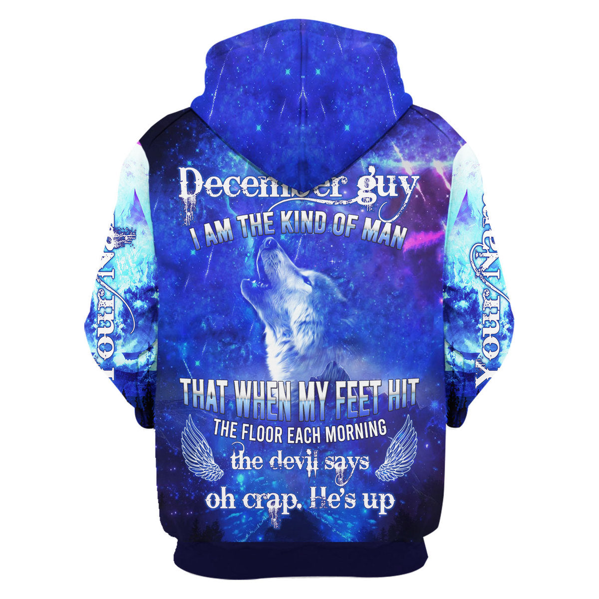 CustomsPig Personalized Zip Hoodie December Guy All Over Printed