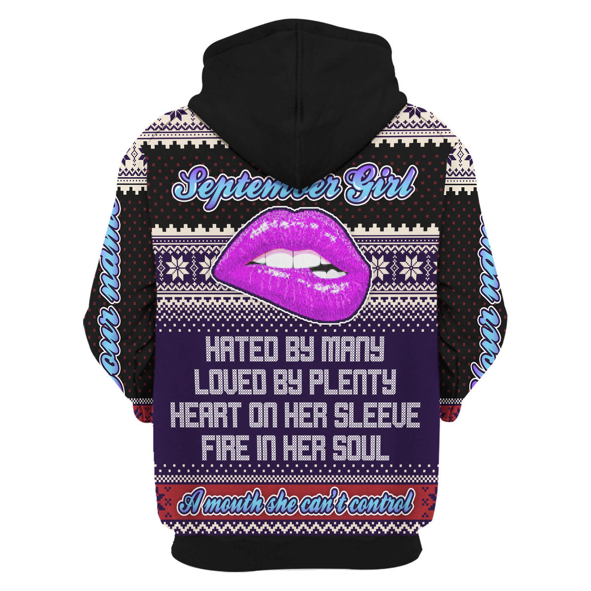 CustomsPig Personalized Zip Hoodie A Queen Was Born In September All Over Printed