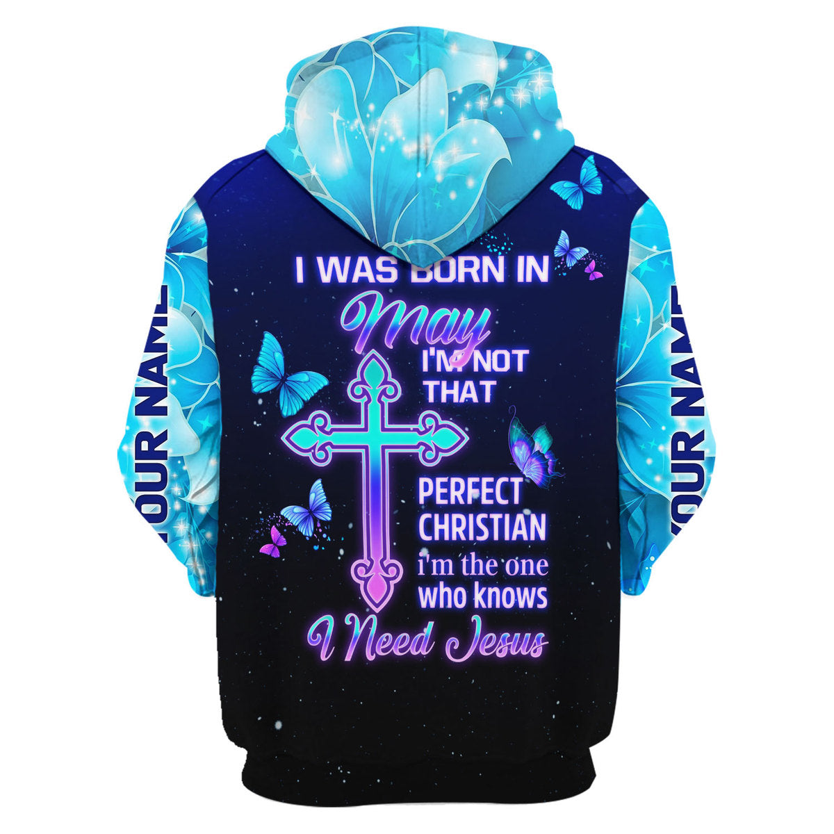 CustomsPig Personalized Zip Hoodie May Girl All Over Printed