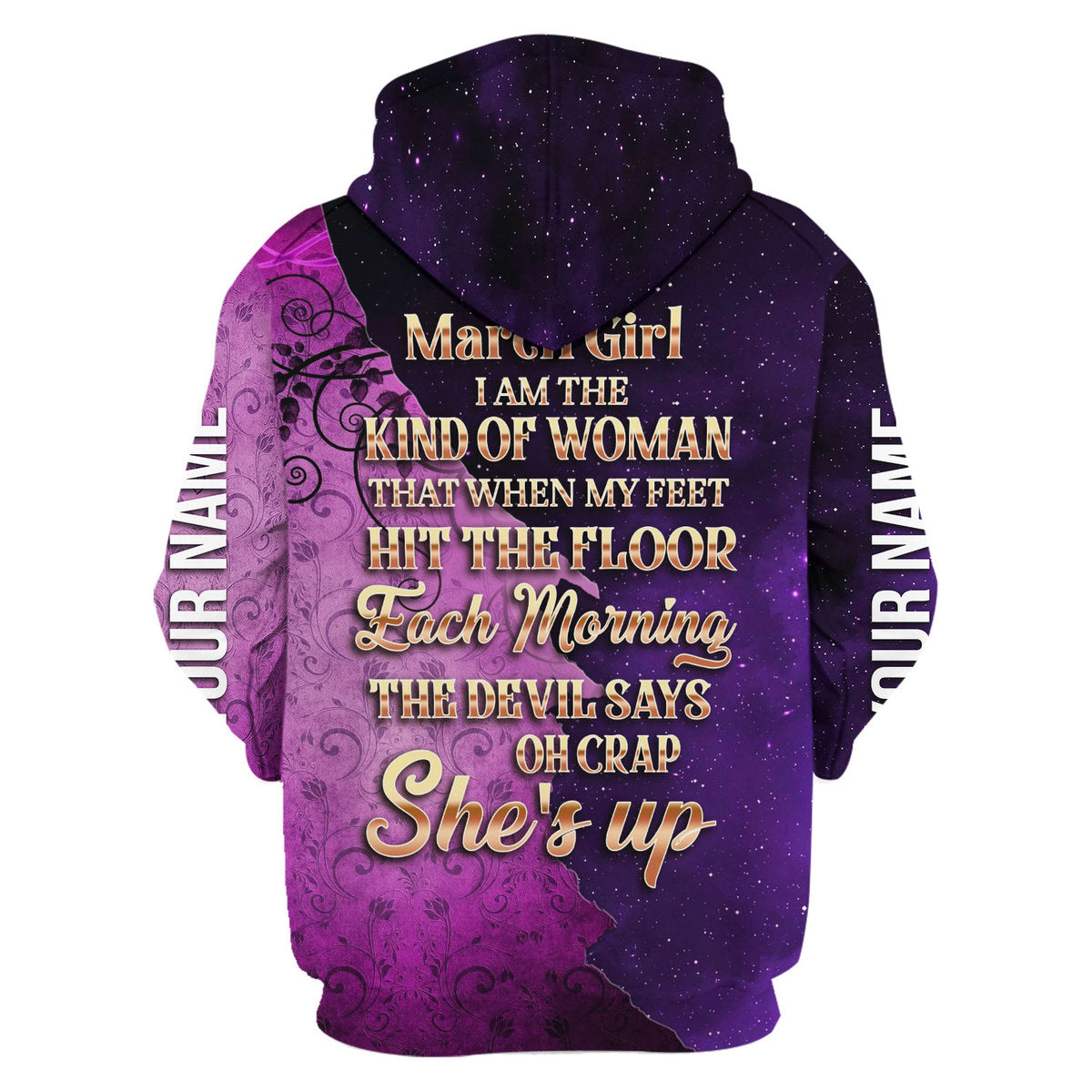 CustomsPig Personalized Hoodie As A March Girl All Over Printed
