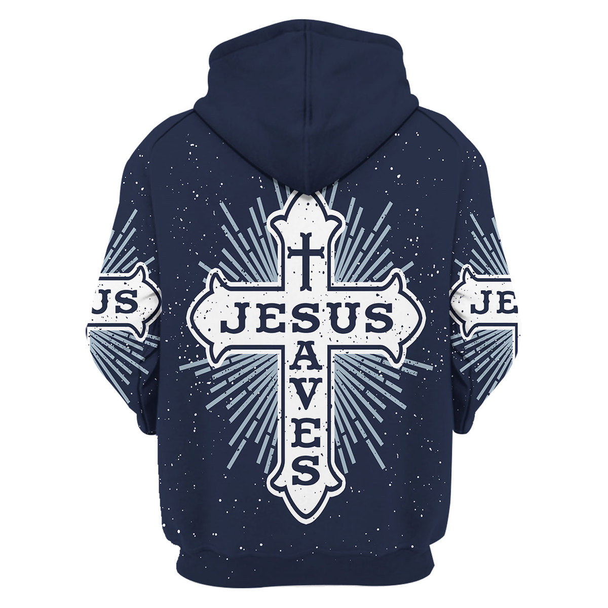 Customspig Tops Pullover Sweatshirt Sweatshirt Jesus Saves Cross On Navy Blue 3D Apparel