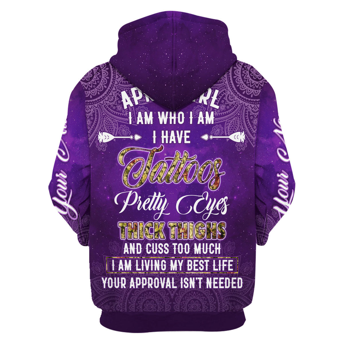 CustomsPig Personalized Hoodie April Girl I Have Tattoos All Over Printed