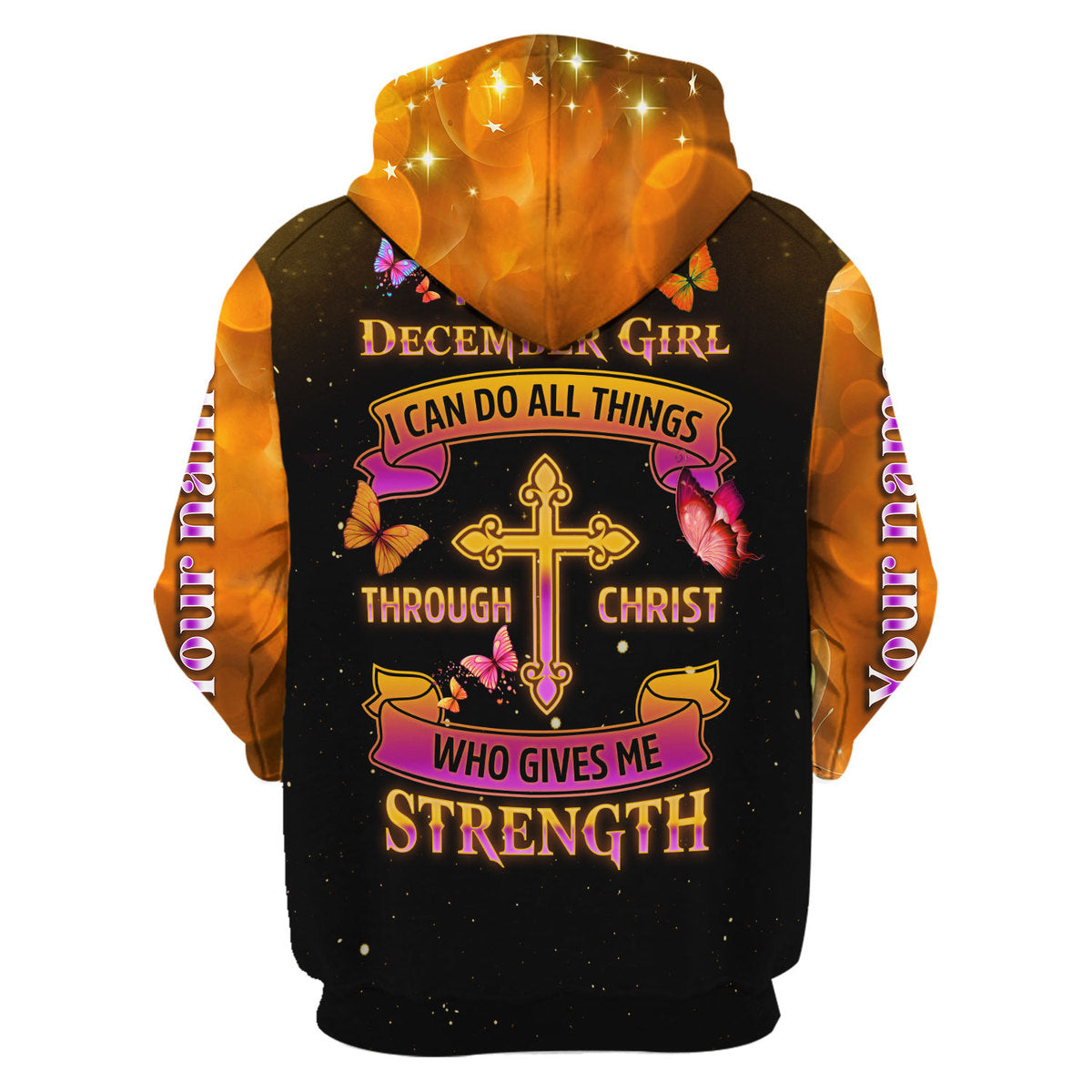 CustomsPig Personalized Hoodie I Am A December Girl All Over Printed