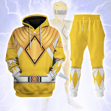 Yellow Ranger Dragon Shield  Morphin Power Rangers Cosplay Tracksuit