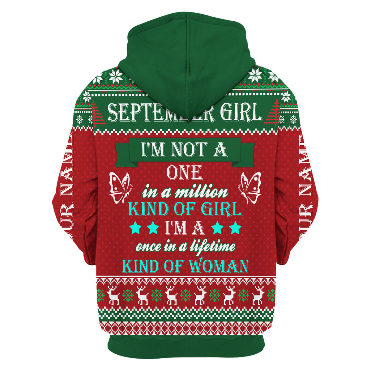 CustomsPig Personalized Zip Hoodie September Girl All Over Printed