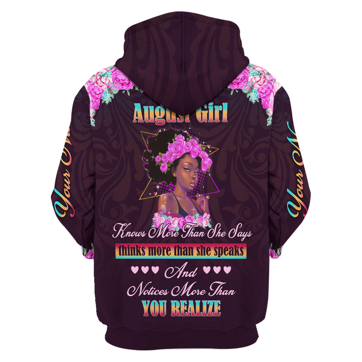 CustomsPig Personalized Hoodie August Girl All Over Printed