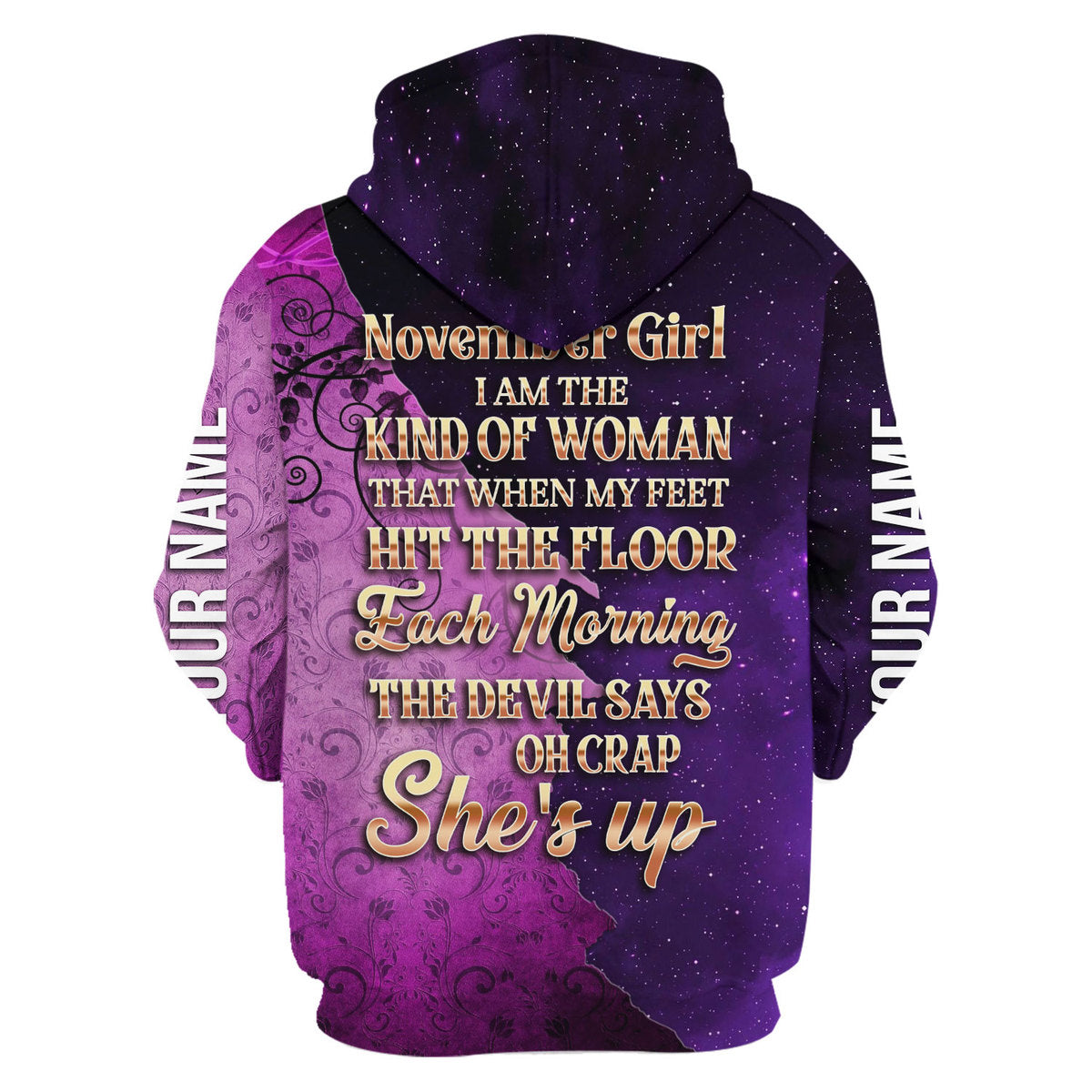 CustomsPig Personalized Hoodie As A November Girl All Over Printed