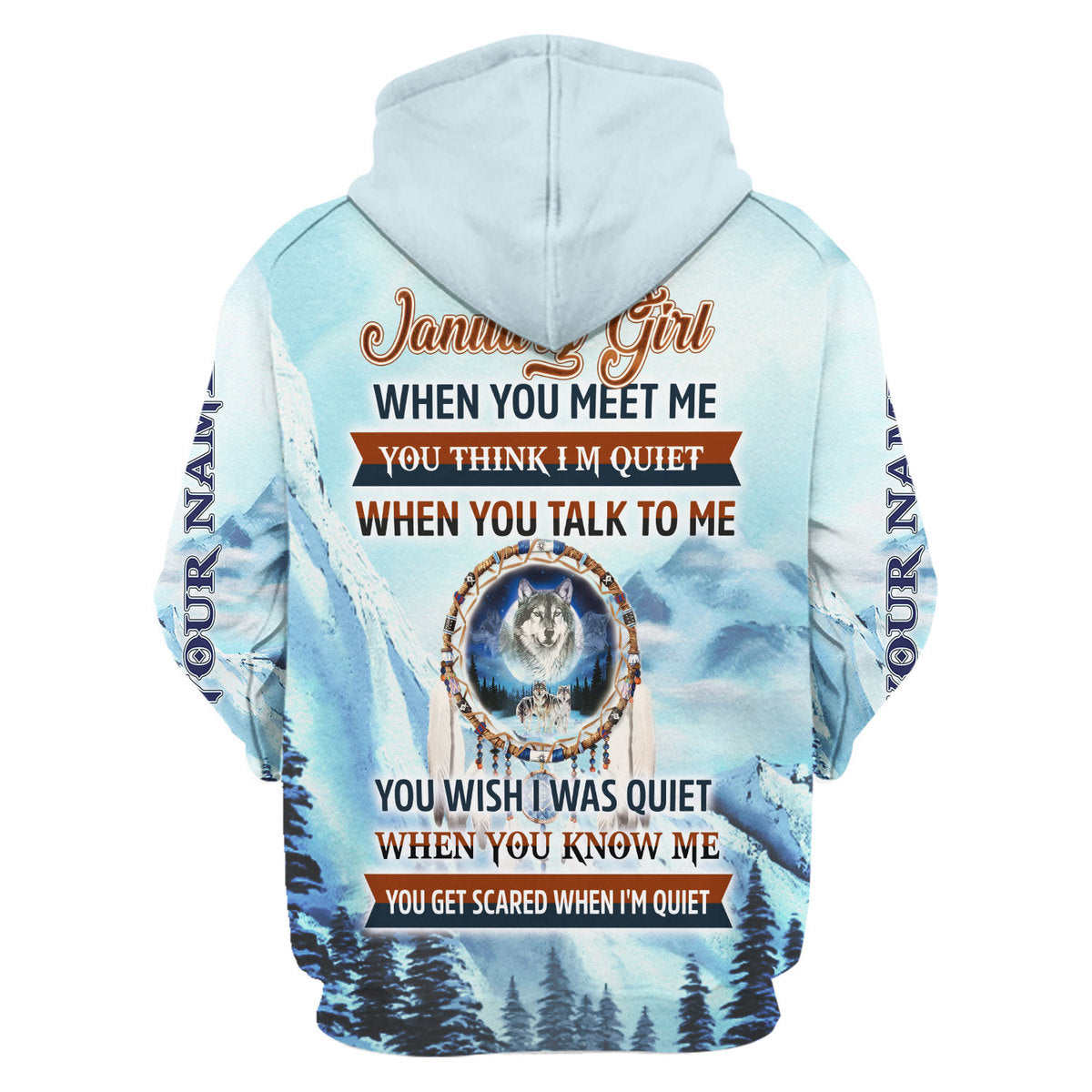 CustomsPig Personalized Zip Hoodie I Am A January Girl All Over Printed