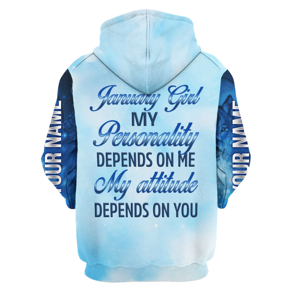 CustomsPig Personalized Zip Hoodie January Girl All Over Printed