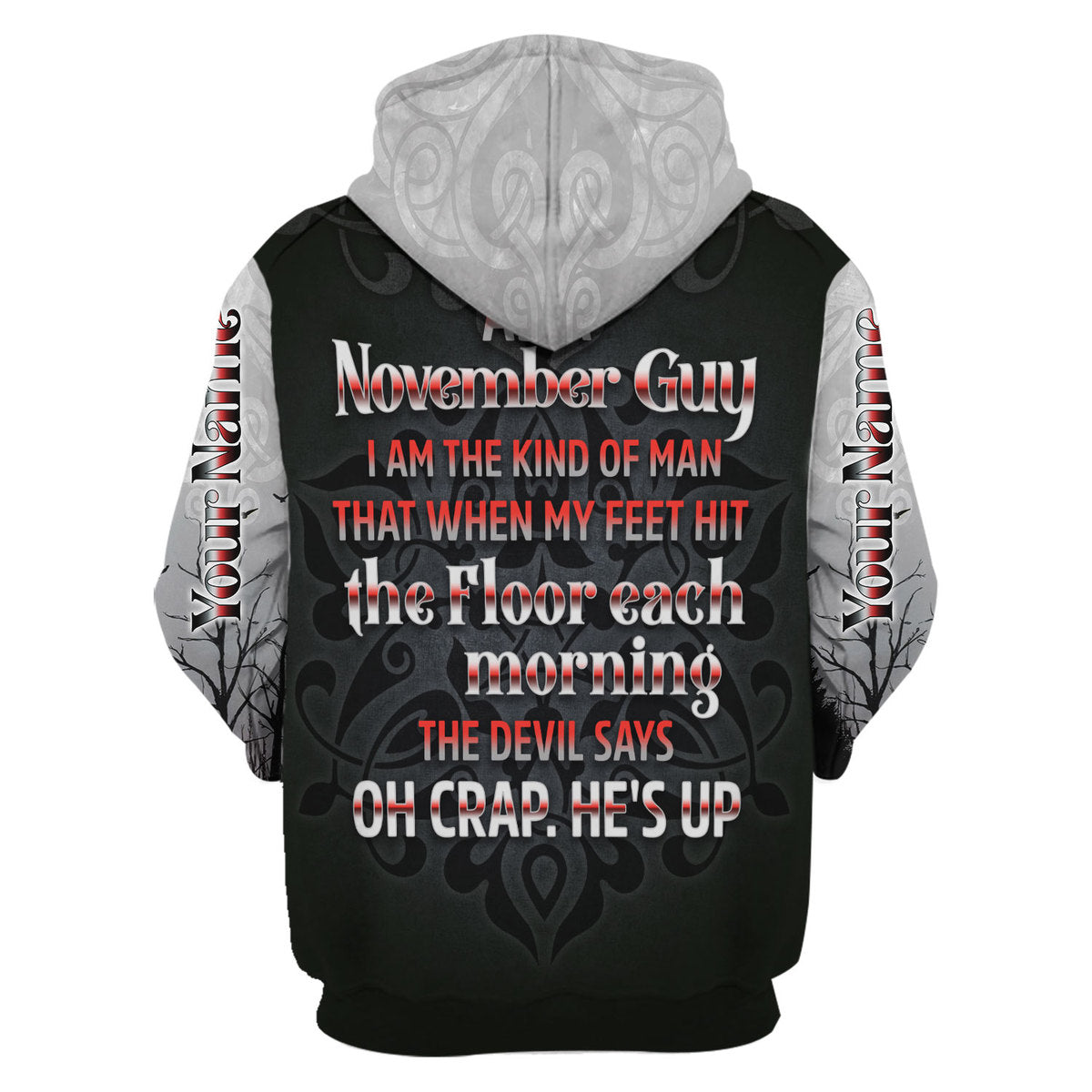 CustomsPig Personalized Zip Hoodie November Guy All Over Printed