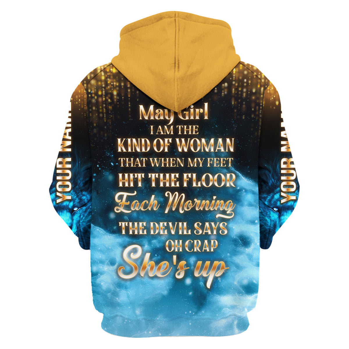 CustomsPig Personalized Hoodie As A May Girl She's Up All Over Printed