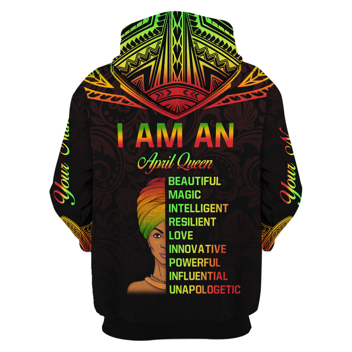 CustomsPig Personalized Hoodie April Queen All Over Printed
