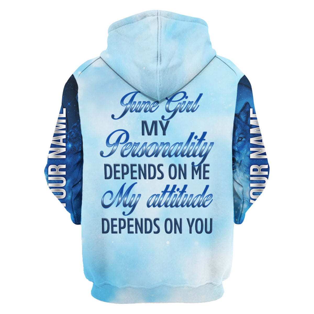 CustomsPig Personalized Zip Hoodie June Girl All Over Printed
