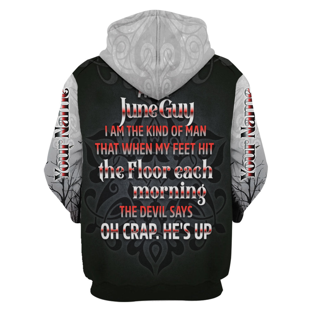 CustomsPig Personalized Zip Hoodie June Guy All Over Printed