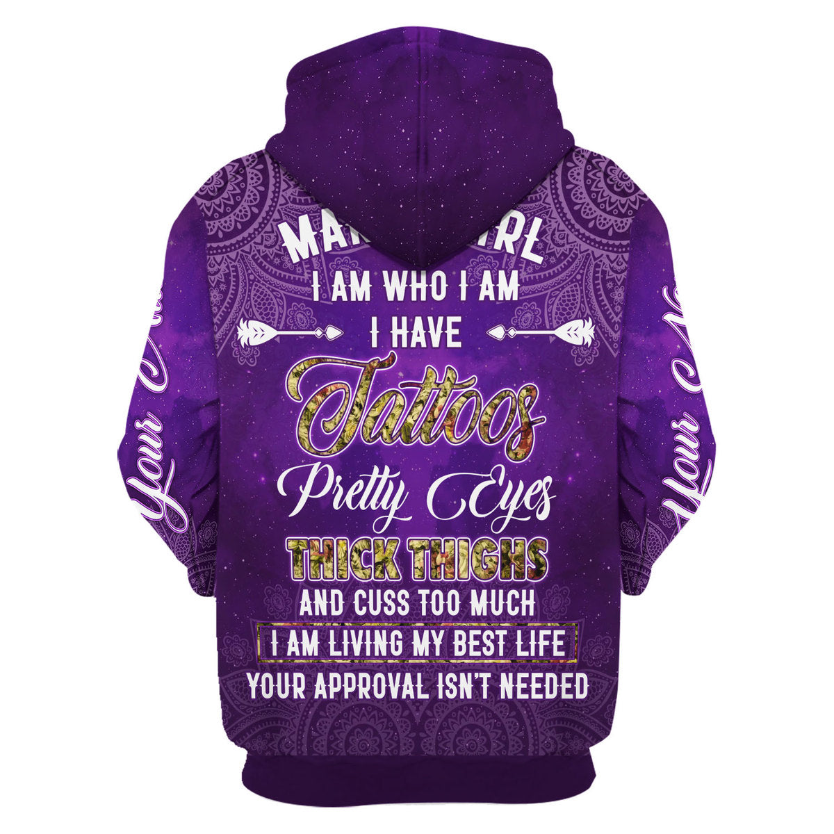 CustomsPig Personalized Hoodie March Girl I Have Tattoos All Over Printed