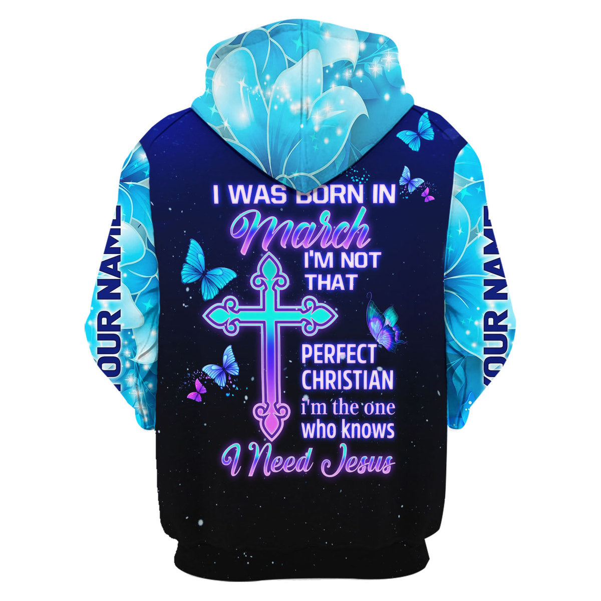 CustomsPig Personalized Zip Hoodie March Girl All Over Printed