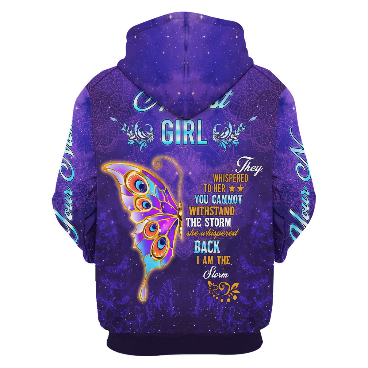 CustomsPig Personalized Zip Hoodie August Girl All Over Printed