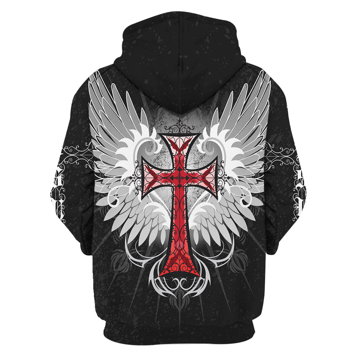 Customspig Tops Pullover Sweatshirt Sweatshirt Jesus Old English Red Cross 3D Apparel