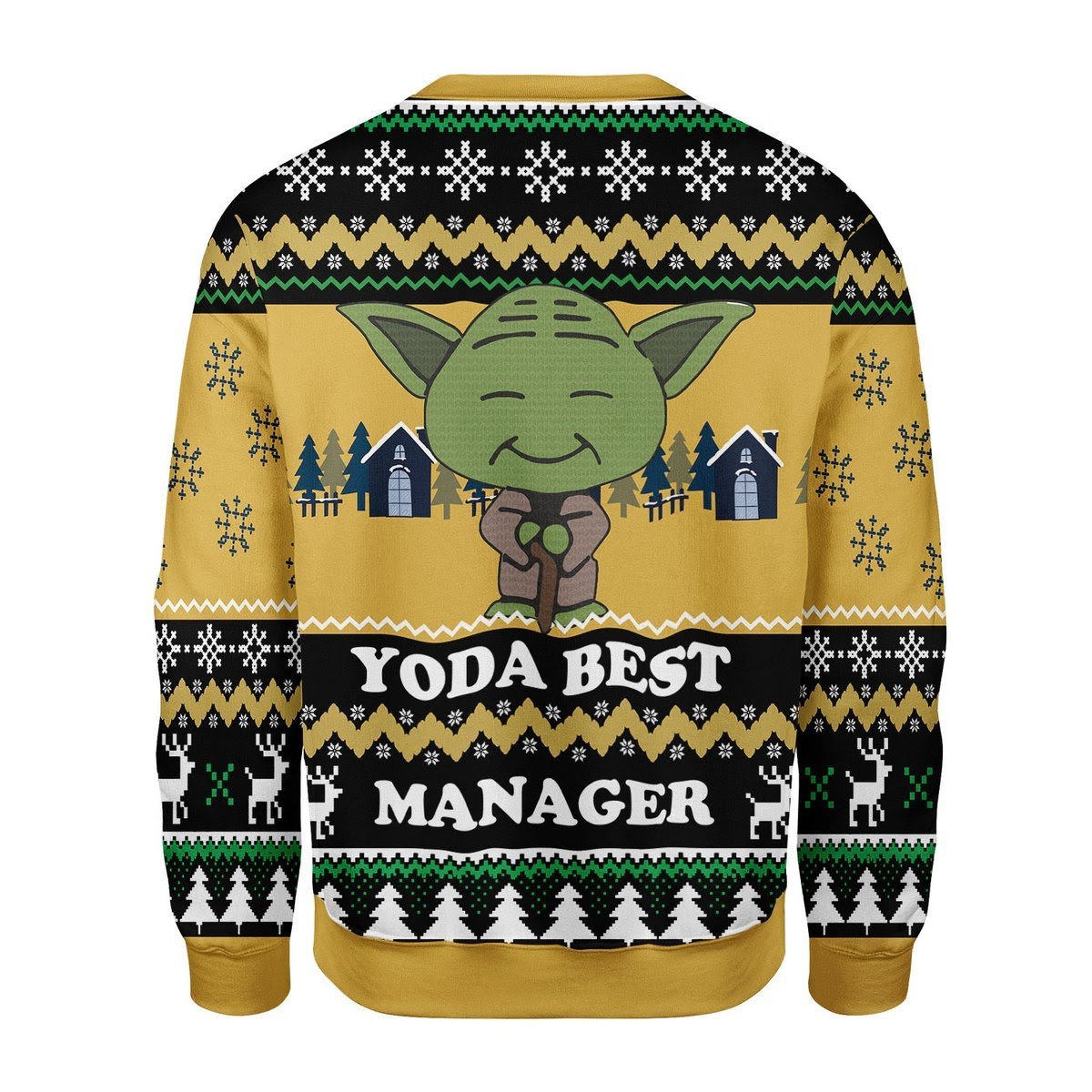 Gearhomies Unisex Christmas Unisex Sweater Yoda Best Manager Christmas Ugly 3D Apparel