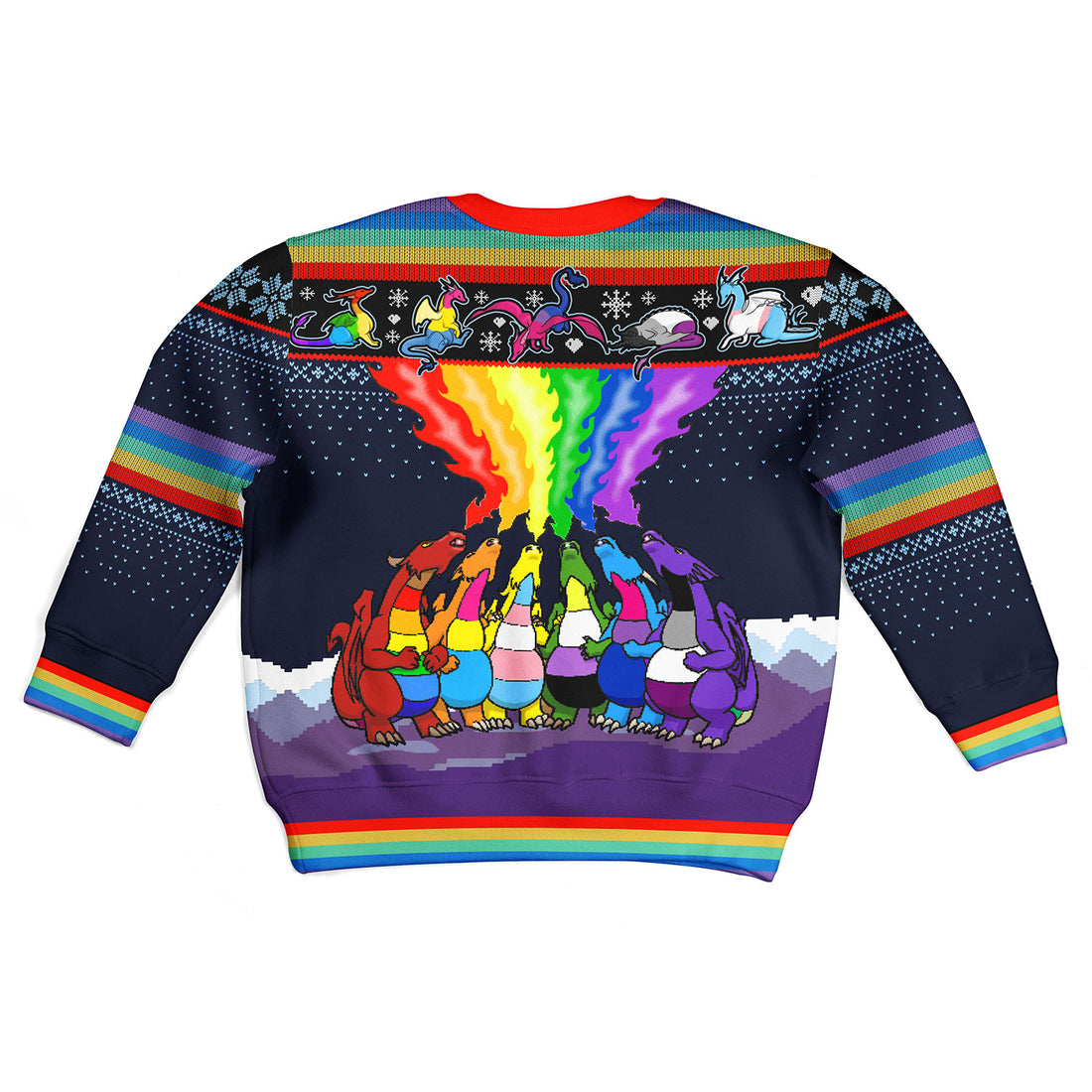 Customspig Kid Christmas Sweater Dragon LGBT 3D Apparel