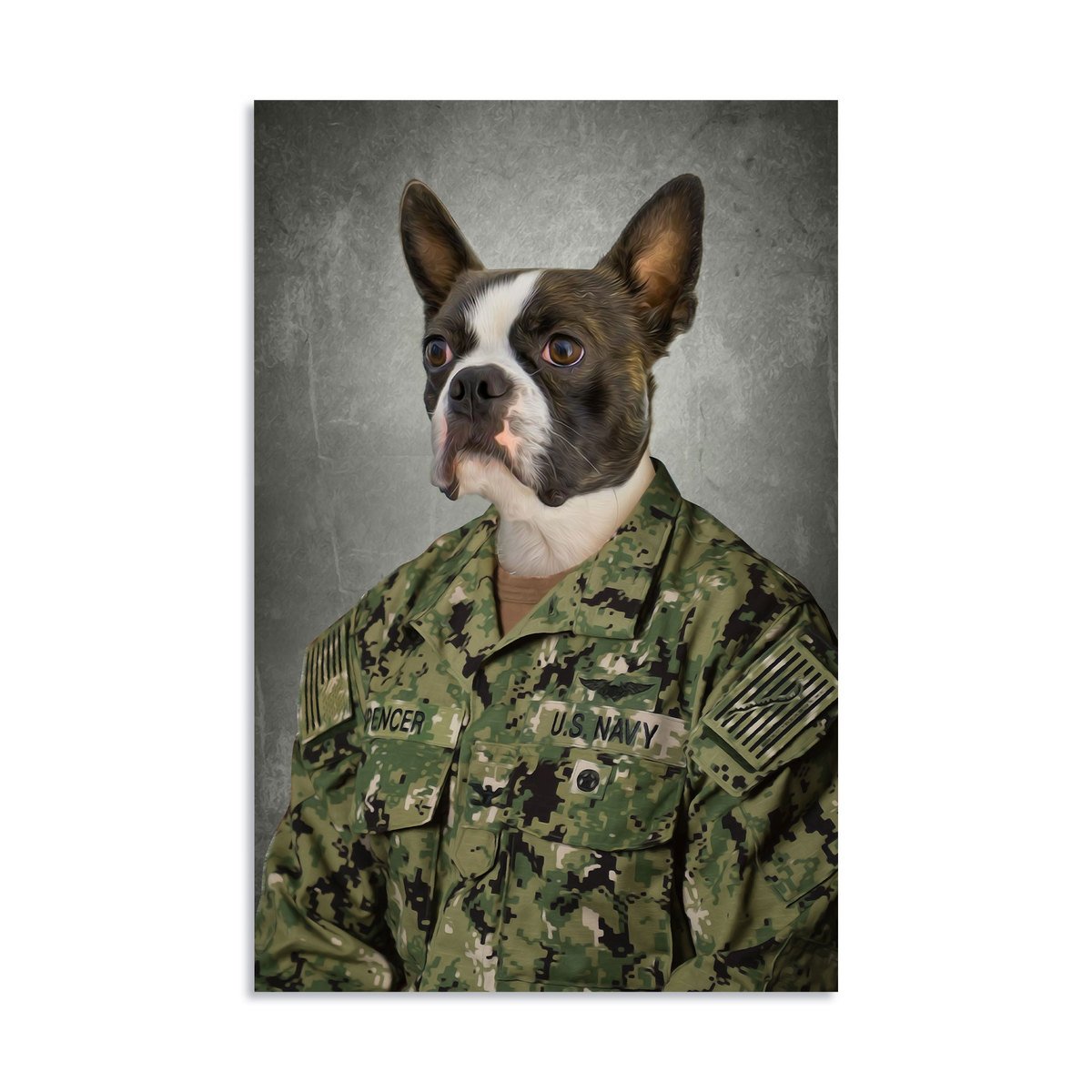 Customized Pet Photo Canvas - US Navy Working Uniform Type I