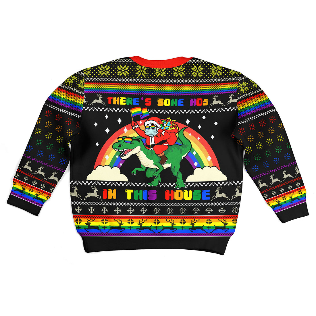 Customspig Kid Christmas Sweater LGBT There's Some Hos In This House 3D Apparel