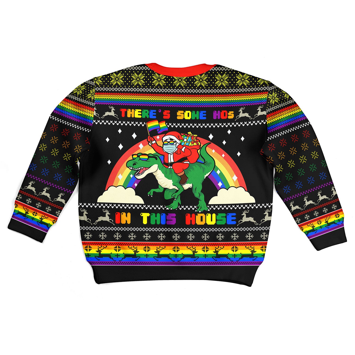 Customspig Kid Christmas Sweater LGBT There's Some Hos In This House 3D Apparel