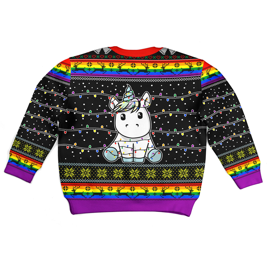 Customspig Kid Christmas Sweater Unicorn Christmas Tree 3D Apparel
