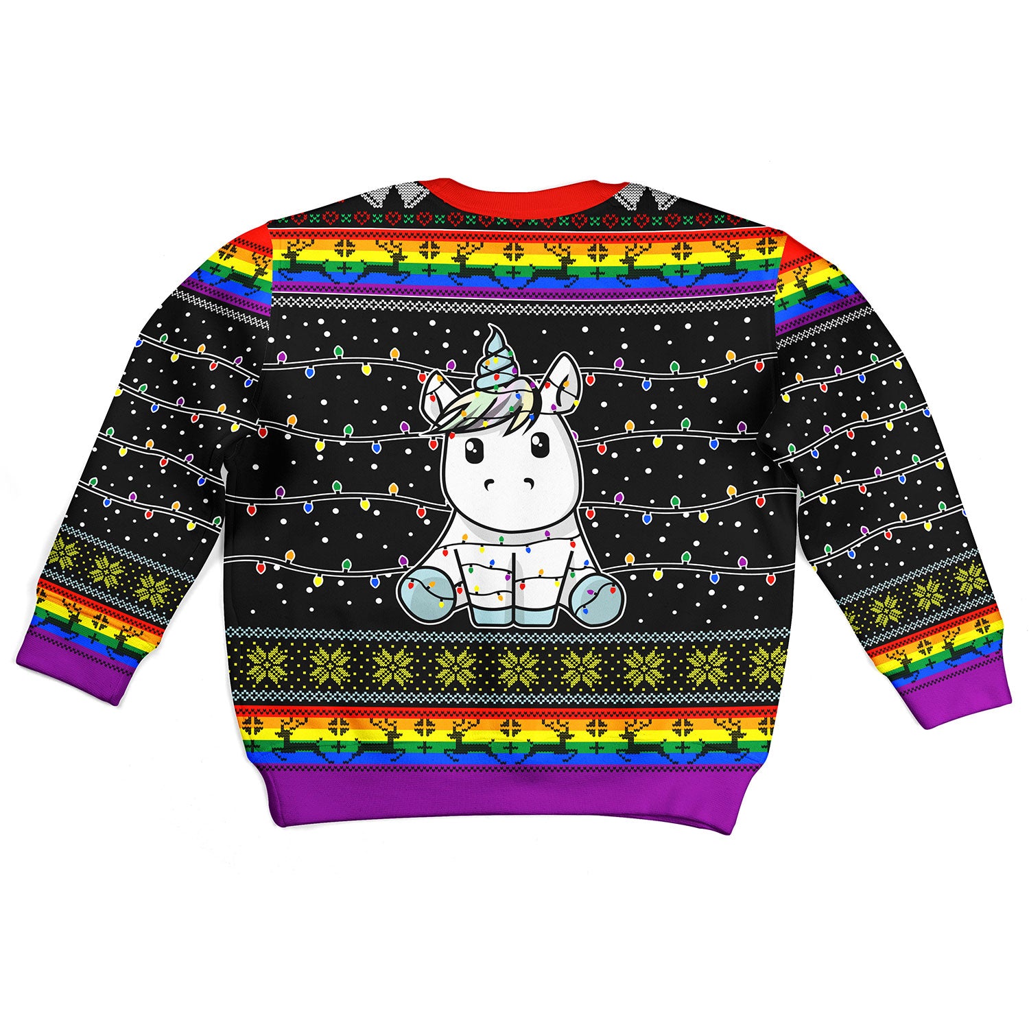 Customspig Kid Christmas Sweater Unicorn Christmas Tree 3D Apparel