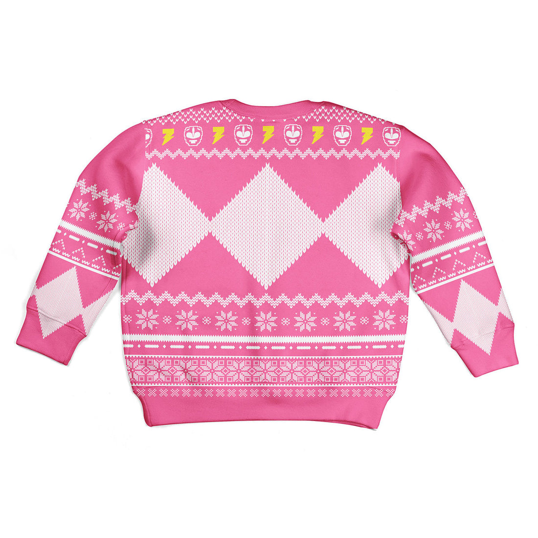 Customspig Ugly Christmas Kid Sweater Pink Power Ranger 3D Apparel