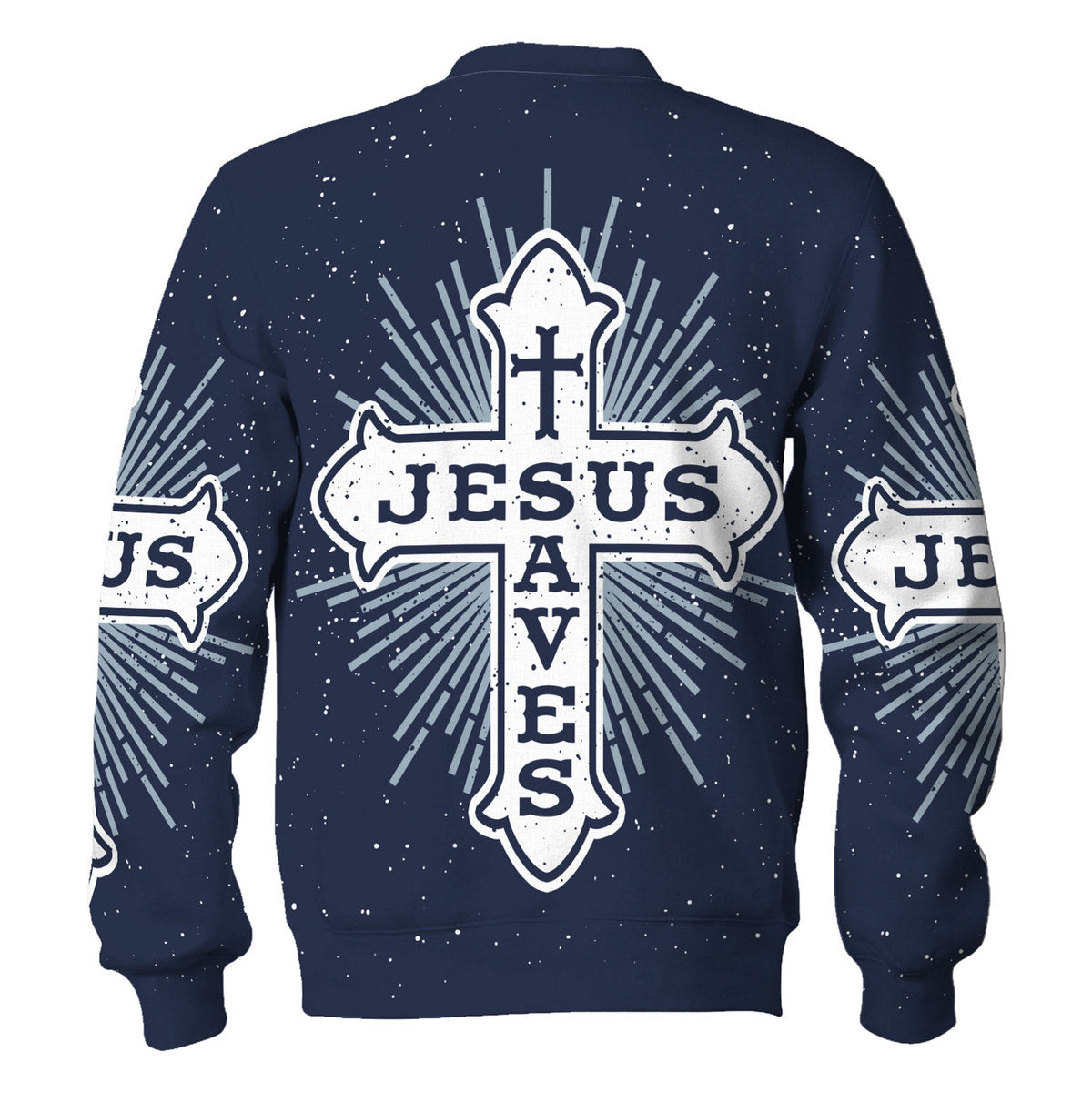 Customspig Tops Pullover Sweatshirt Sweatshirt Jesus Saves Cross On Navy Blue 3D Apparel