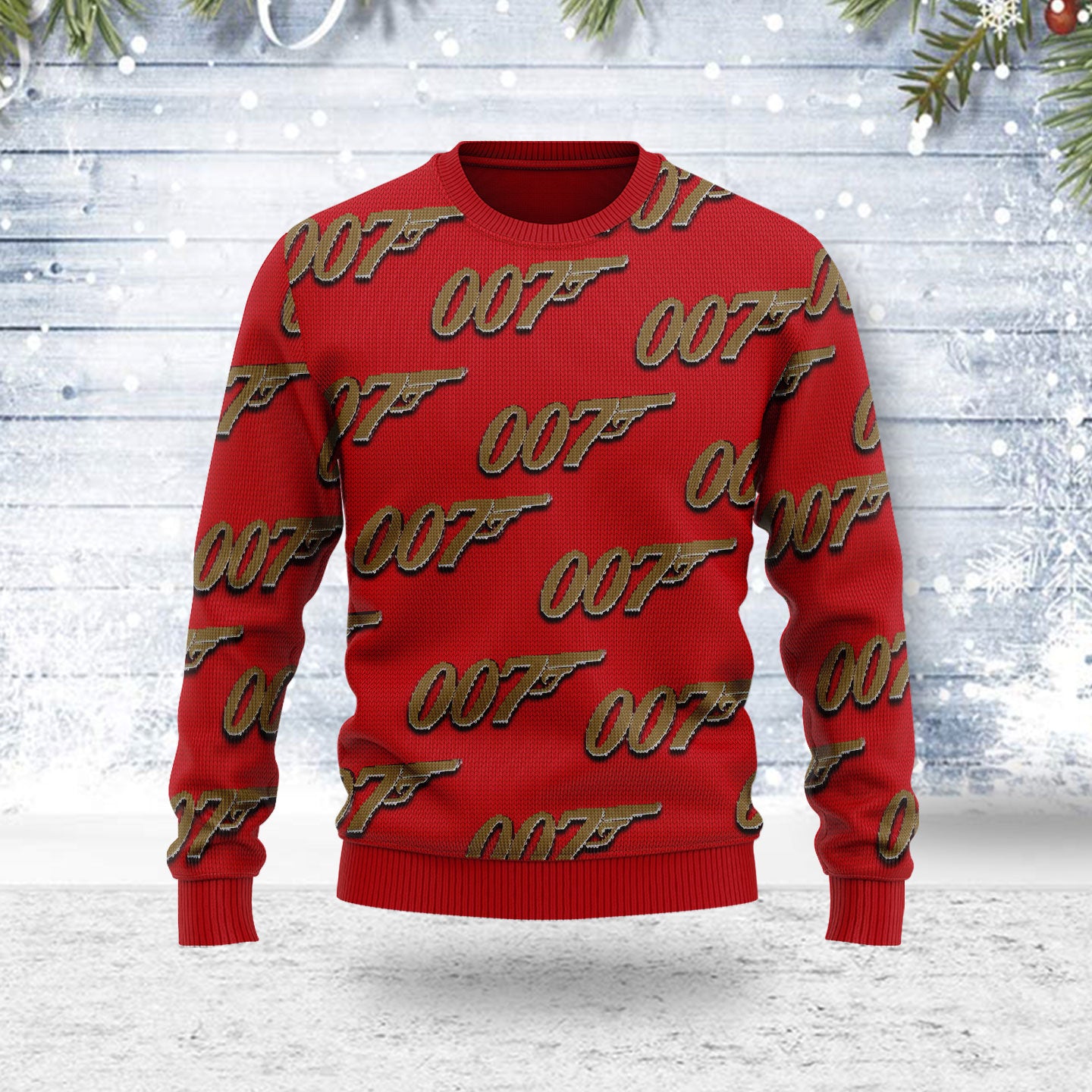 Customspig Ugly Christmas Sweater 007 Detective 3D Apparel