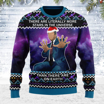 Customspig Ugly Christmas Sweater There Are Literally More Stars 3D Apparel