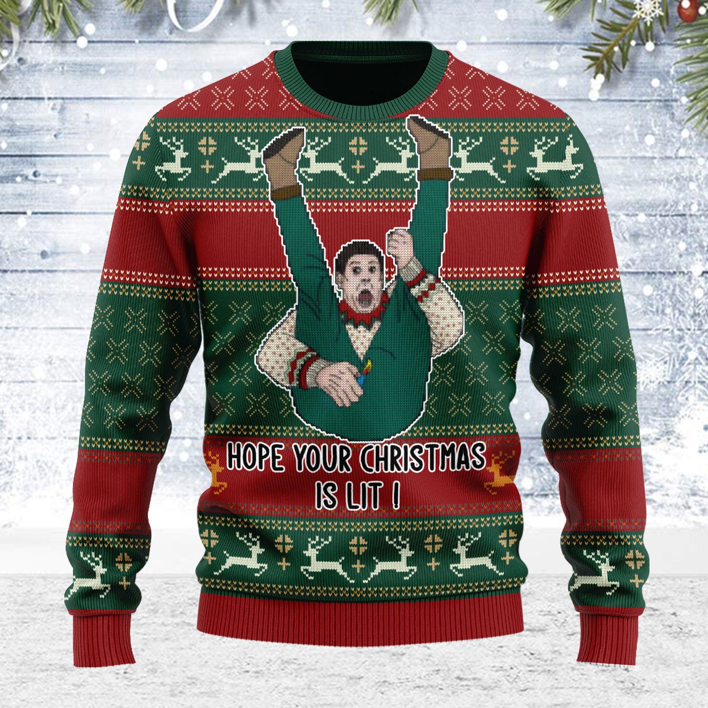 Customspig Ugly Christmas Sweater Hope Your Christmas Is Lit 3D Apparel