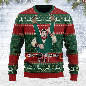 Customspig Ugly Christmas Sweater Hope Your Christmas Is Lit 3D Apparel