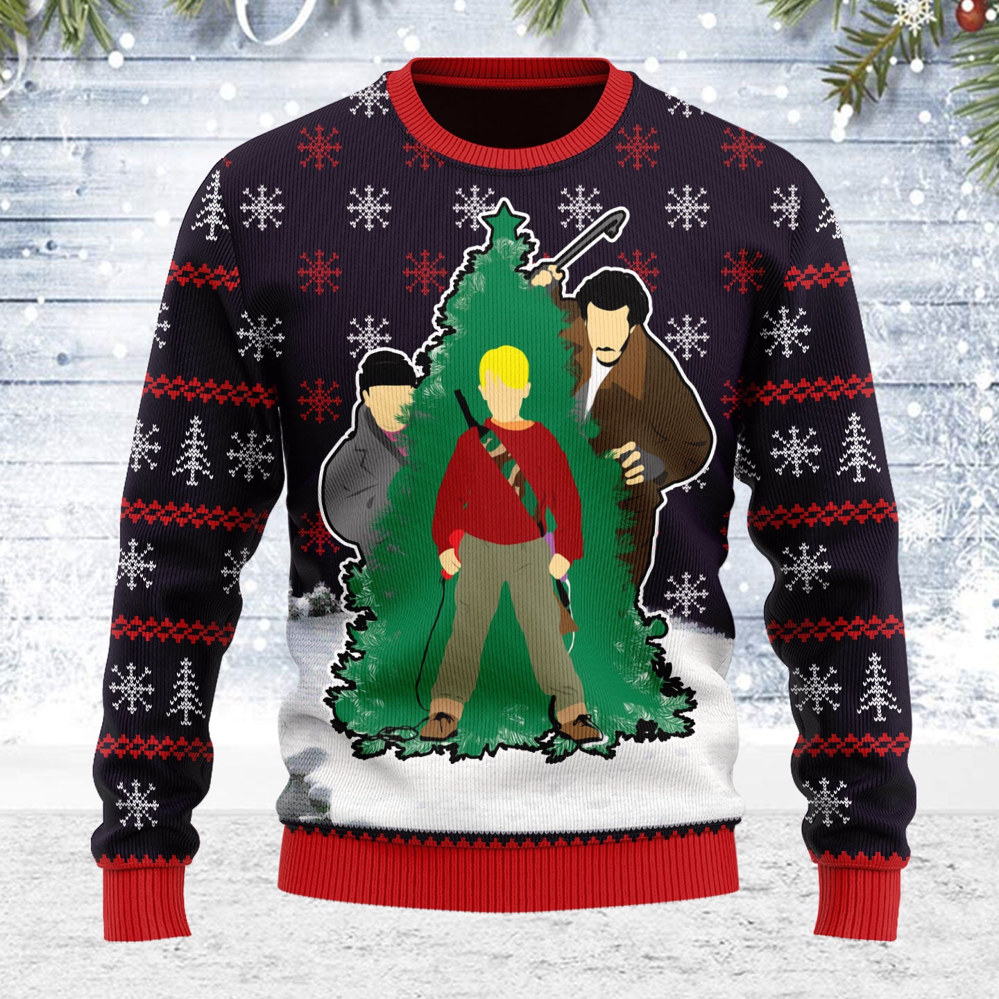 Customspig Ugly Christmas Sweater Merry Christmas Ya Filthy Animal 3D Apparel