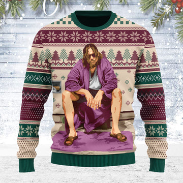 Customspig Ugly Christmas Sweater The Big Lebowski Inspired Bathroom 3D Apparel