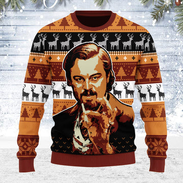 Customspig Ugly Christmas Sweater Leo Pointing 3D Apparel